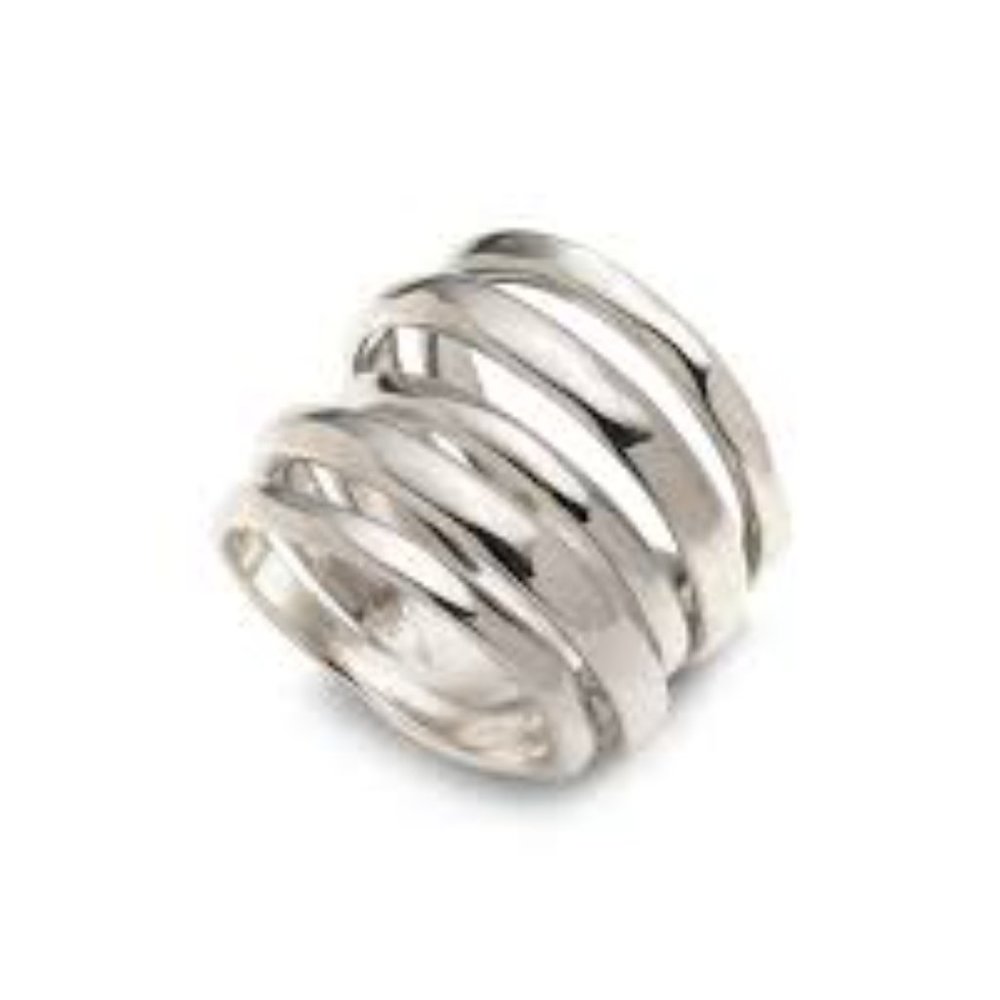 Alexis Bittar  Layered Silver Ring Size 6